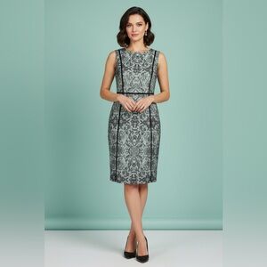 🆕 Cleo Petites Teal & Black Sleeveless Dress size 10 B-15